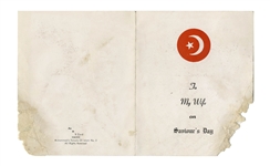 Malcolm X Signed Card to His Wife -- Nation of Islam Card Commemorates Saviour's Day